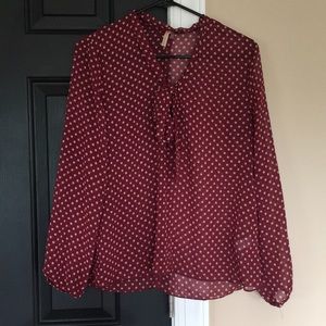 Modcloth Polka Dot Secretary Blouse